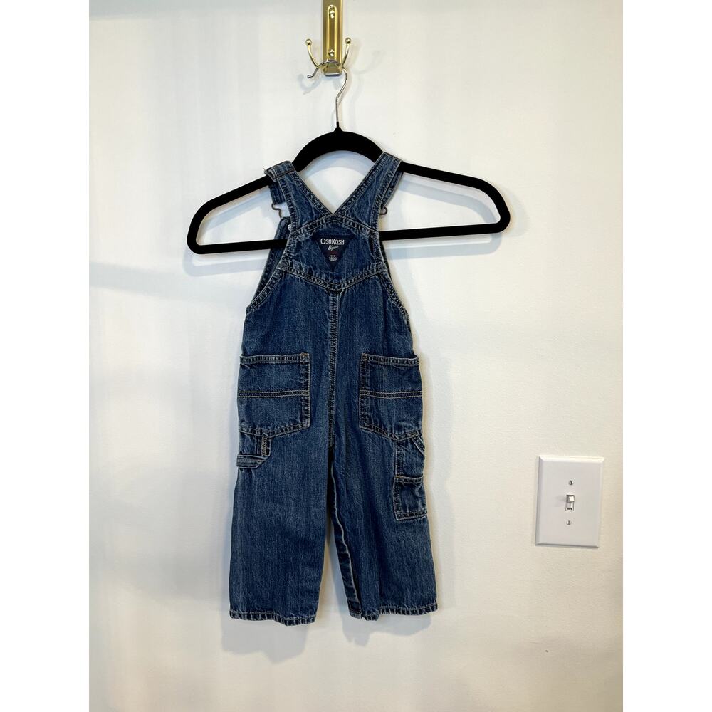OshKosh B’gosh Vintage Denim Overalls 18 Months Carpenter Style - Picture 2 of 5
